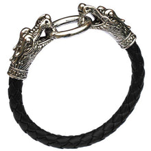 Load image into Gallery viewer, Leather Tibetan silver men bracelet titanium vintage accessories - Jewels of Artemis