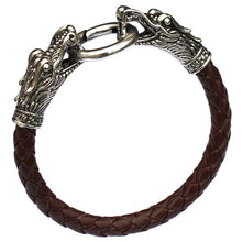 Load image into Gallery viewer, Leather Tibetan silver men bracelet titanium vintage accessories - Jewels of Artemis