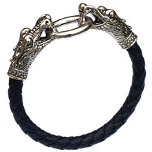 Load image into Gallery viewer, Leather Tibetan silver men bracelet titanium vintage accessories - Jewels of Artemis