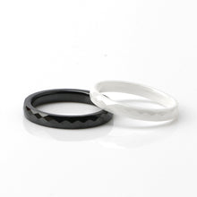 Load image into Gallery viewer, Light Black/White Ceramic Rings - Jewels of Artemis