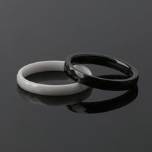 Load image into Gallery viewer, Light Black/White Ceramic Rings - Jewels of Artemis