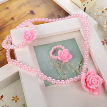 Load image into Gallery viewer, Simulated-Pearl Beads Kid Jewelry Sets Resin Flower Strawberry Apple Pendant Necklace Bracelet Ring - Jewels of Artemis