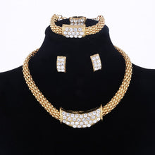 Load image into Gallery viewer, Gold Jewelry Sets African Beads Crystal Necklace Earrings Bracelet Rings - Jewels of Artemis