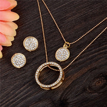 Load image into Gallery viewer, Austrian Crystal Rhinestone Classic Hollow necklace pendant earrings - Jewels of Artemis