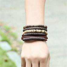 Load image into Gallery viewer, 4pcs 1 Set Punk Genuine Wrap Leather Bracelets - Jewels of Artemis