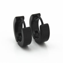 Load image into Gallery viewer, Black Stainless Steel Piercing Round Earrings - Jewels of Artemis
