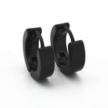 Load image into Gallery viewer, Black Stainless Steel Piercing Round Earrings - Jewels of Artemis