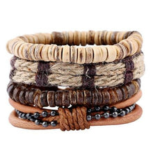 Load image into Gallery viewer, 4pcs 1 Set Punk Genuine Wrap Leather Bracelets - Jewels of Artemis