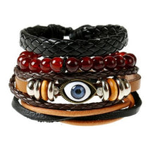 Load image into Gallery viewer, 4pcs 1 Set Punk Genuine Wrap Leather Bracelets - Jewels of Artemis