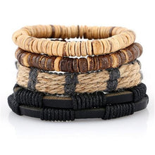 Load image into Gallery viewer, 4pcs 1 Set Punk Genuine Wrap Leather Bracelets - Jewels of Artemis