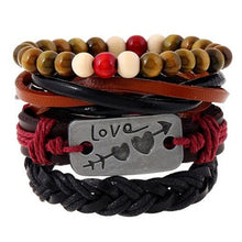 Load image into Gallery viewer, 4pcs 1 Set Punk Genuine Wrap Leather Bracelets - Jewels of Artemis