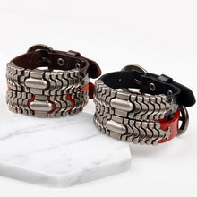 Load image into Gallery viewer, 4 Colors leather bracelet with stainless steel cuff loom - Jewels of Artemis