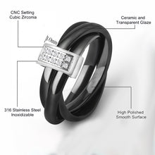 Load image into Gallery viewer, Three In One Ceramic Rings Stainless Steel - Jewels of Artemis