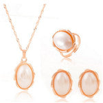 Load image into Gallery viewer, Gold Color Chain Crystal Necklace Ring Earring 3 pcs/set - Jewels of Artemis