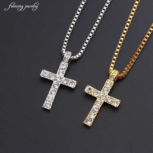 Alloy Gold Color Cross Pendant Necklace Religious - Jewels of Artemis