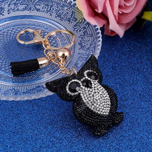 Load image into Gallery viewer, Cute Owl Pendant Leather Tassel Gold Key Chain - Jewels of Artemis