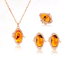 Load image into Gallery viewer, African bridal gold color necklace earrings ring set - Jewels of Artemis
