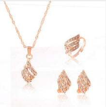Load image into Gallery viewer, African bridal gold color necklace earrings ring set - Jewels of Artemis