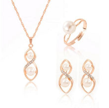 Load image into Gallery viewer, African bridal gold color necklace earrings ring set - Jewels of Artemis
