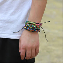 Load image into Gallery viewer, Wholesale 3-6pcs/lot Handmade ethnic tribal genuine wrap charming male pulsera black braided leather bracelets bangles - Jewels of Artemis