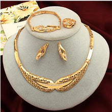 Load image into Gallery viewer, Dubai Gold Jewelry Sets African Beads Crystal Bridal Jewellery Set - Jewels of Artemis