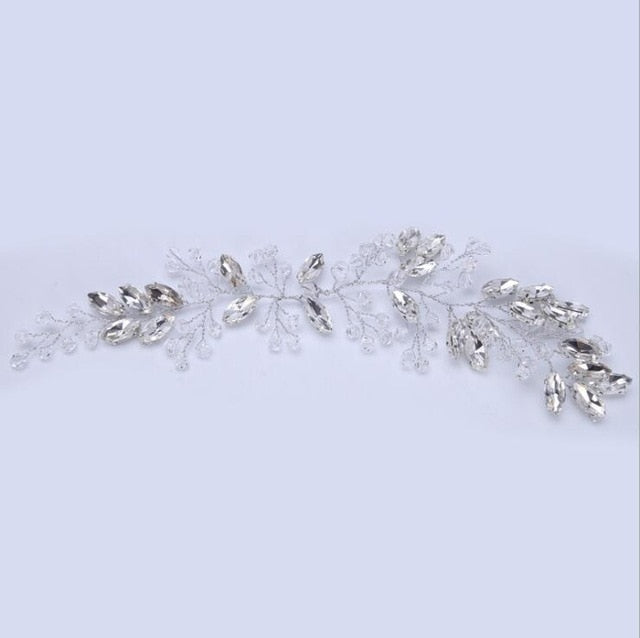 Silver bridal hair accessories Handmade Crystal Hair Jewelry - Jewels of Artemis