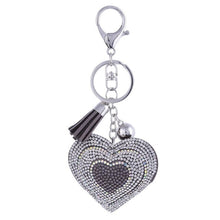 Load image into Gallery viewer, Cute Heart Pendant Key Chain Gold/Silver Rhinestone Tassel Accessories - Jewels of Artemis