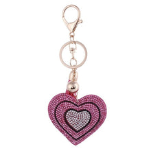Load image into Gallery viewer, Cute Heart Pendant Key Chain Gold/Silver Rhinestone Tassel Accessories - Jewels of Artemis