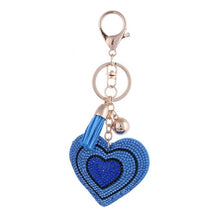 Load image into Gallery viewer, Cute Heart Pendant Key Chain Gold/Silver Rhinestone Tassel Accessories - Jewels of Artemis
