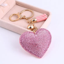 Load image into Gallery viewer, Cute Heart Pendant Key Chain Gold/Silver Rhinestone Tassel Accessories - Jewels of Artemis