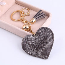 Load image into Gallery viewer, Cute Heart Pendant Key Chain Gold/Silver Rhinestone Tassel Accessories - Jewels of Artemis