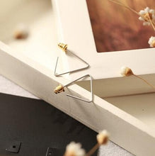 Load image into Gallery viewer, Simple Design Gold Silver &amp; Black Color Alloy Open Triangle Stud Earrings Geometric Earring - Jewels of Artemis
