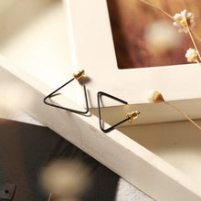 Load image into Gallery viewer, Simple Design Gold Silver &amp; Black Color Alloy Open Triangle Stud Earrings Geometric Earring - Jewels of Artemis