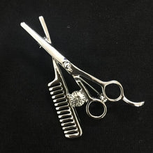 Load image into Gallery viewer, Gold Silver Comb Scissors Corsage Brooch Pins - Jewels of Artemis