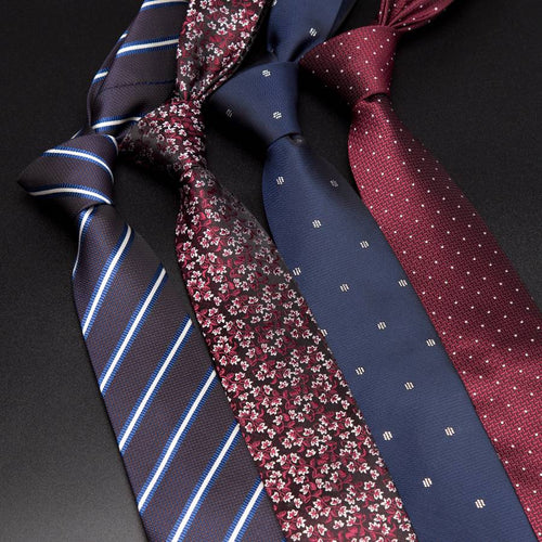 Luxury Mens Fashion flower Skinny Stripe 7cm Neckties Gravata Jacquard Tie - Jewels of Artemis