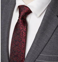 Load image into Gallery viewer, Luxury Mens Fashion flower Skinny Stripe 7cm Neckties Gravata Jacquard Tie - Jewels of Artemis