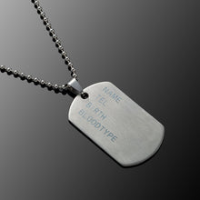 Load image into Gallery viewer, Stainless Steel Pendant  Dog Tags Army Nameplate - Jewels of Artemis