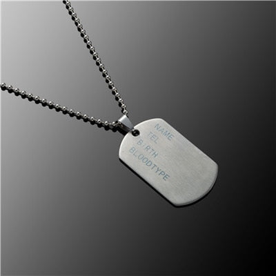 Stainless Steel Pendant  Dog Tags Army Nameplate - Jewels of Artemis