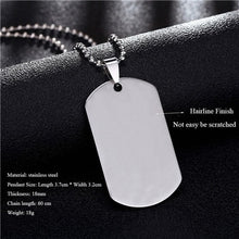 Load image into Gallery viewer, Stainless Steel Pendant  Dog Tags Army Nameplate - Jewels of Artemis