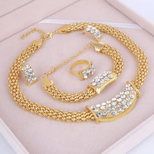 Load image into Gallery viewer, Gold Jewelry Sets African Beads Crystal Necklace Earrings Bracelet Rings - Jewels of Artemis