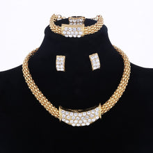 Load image into Gallery viewer, Gold Jewelry Sets African Beads Crystal Necklace Earrings Bracelet Rings - Jewels of Artemis