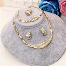 Load image into Gallery viewer, Gold Jewelry Sets African Beads Crystal Necklace Earrings Bracelet Rings - Jewels of Artemis