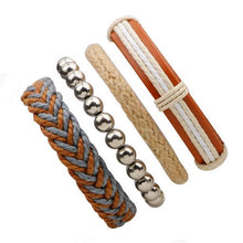 Load image into Gallery viewer, 3-6pcs/set Fashion Men Leather Bracelets Leather Rope Weave Bracelet Classic Wax Line Adjustable Hand Bracelet Male Jewelry - Jewels of Artemis