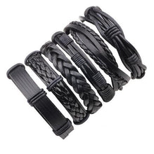 Load image into Gallery viewer, 3-6pcs/set Fashion Men Leather Bracelets Leather Rope Weave Bracelet Classic Wax Line Adjustable Hand Bracelet Male Jewelry - Jewels of Artemis