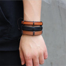 Load image into Gallery viewer, 3-6pcs/set Fashion Men Leather Bracelets Leather Rope Weave Bracelet Classic Wax Line Adjustable Hand Bracelet Male Jewelry - Jewels of Artemis