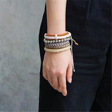 Load image into Gallery viewer, 3-6pcs/set Fashion Men Leather Bracelets Leather Rope Weave Bracelet Classic Wax Line Adjustable Hand Bracelet Male Jewelry - Jewels of Artemis