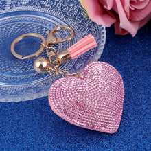 Load image into Gallery viewer, Cute Heart Pendant Key Chain Gold/Silver Rhinestone Tassel Accessories - Jewels of Artemis
