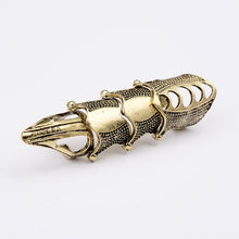 Load image into Gallery viewer, Punk knight Skull Double Finger Ring Knuckle Armour Full Finger - Jewels of Artemis