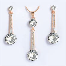 Load image into Gallery viewer, Royal Blue Austria Crystals Drop Earrings and Pendant Necklace Jewelry Sets - Jewels of Artemis