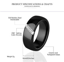 Load image into Gallery viewer, One Slash Crystal Ceramic Ring - Jewels of Artemis